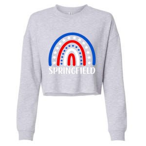 Springfield Illinois Cute Gift I Love Springfield Usa Gift Cropped Pullover Crew