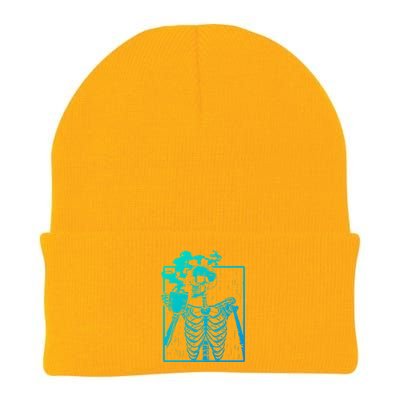 Skeleton Ing Coffee Back Design White Funny Gift Knit Cap Winter Beanie