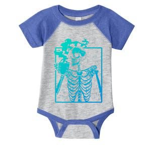 Skeleton Ing Coffee Back Design White Funny Gift Infant Baby Jersey Bodysuit