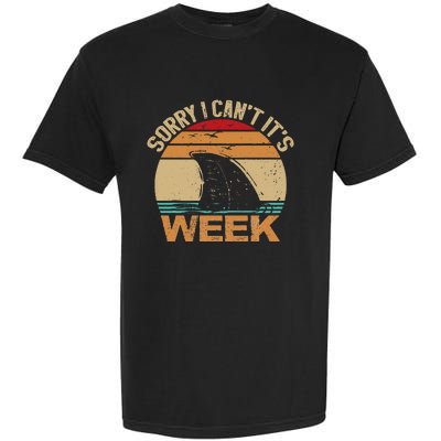 Sorry I Can't It's Week Funny Vintage Shark lovers Garment-Dyed Heavyweight T-Shirt