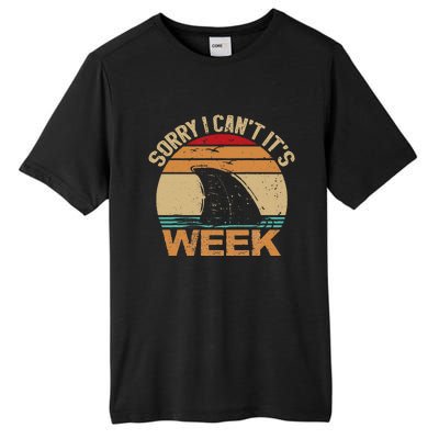 Sorry I Can't It's Week Funny Vintage Shark lovers Tall Fusion ChromaSoft Performance T-Shirt