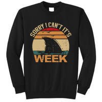 Sorry I Can't It's Week Funny Vintage Shark lovers Tall Sweatshirt