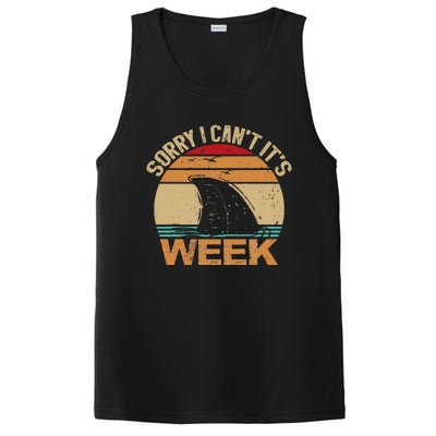 Sorry I Can't It's Week Funny Vintage Shark lovers PosiCharge Competitor Tank