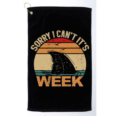 Sorry I Can't It's Week Funny Vintage Shark lovers Platinum Collection Golf Towel