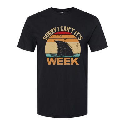 Sorry I Can't It's Week Funny Vintage Shark lovers Softstyle CVC T-Shirt