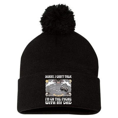 Sorry I CanT Talk IM On The Phone With My Dad Ouija Board Pom Pom 12in Knit Beanie