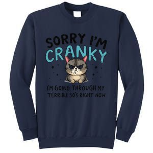 Sorry IM Cranky IM Going Through My Terrible 30S Cat Gift Sweatshirt