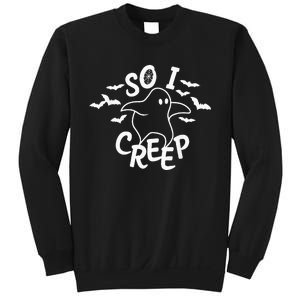 So I Creep Ghost Halloween Funny VNeck Sweatshirt