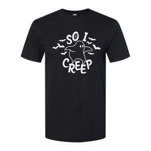 So I Creep Ghost Halloween Funny VNeck Softstyle CVC T-Shirt