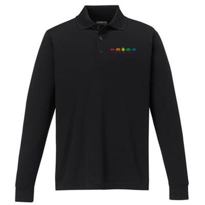 SPACE INVADERS Class Of 1978 Performance Long Sleeve Polo