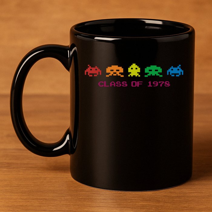 SPACE INVADERS Class Of 1978 11oz C Handle Ceramic Mug