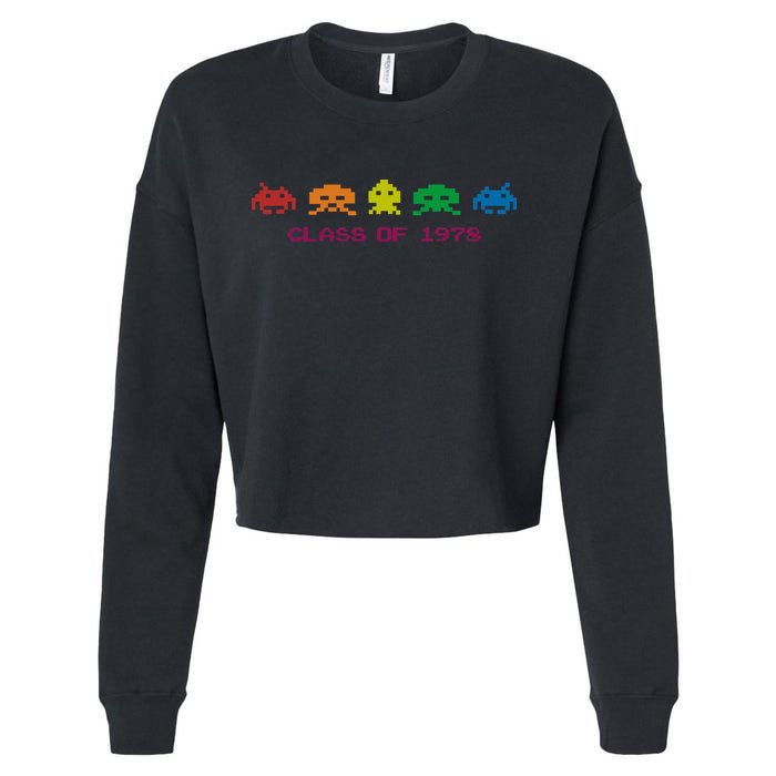 SPACE INVADERS Class Of 1978 Cropped Pullover Crew