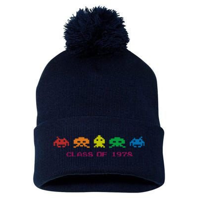 SPACE INVADERS Class Of 1978 Pom Pom 12in Knit Beanie