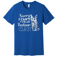 Sorry I Can't I'm An Indoor Cat Retro Cat Lover Premium T-Shirt