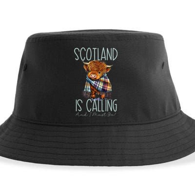 Scotland Is Calling And I Must Go! Highland Cow Sustainable Bucket Hat