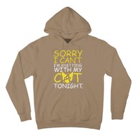 Sorry I Can't I Am Knitting With My Cat Tonight Cat Hoodie