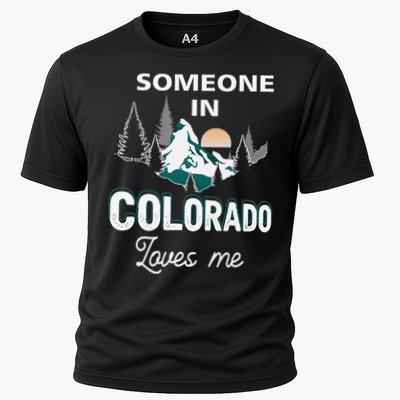 Someone In Colorado Loves Me Vintage Sunset Mountain Cooling Performance Crew T-Shirt