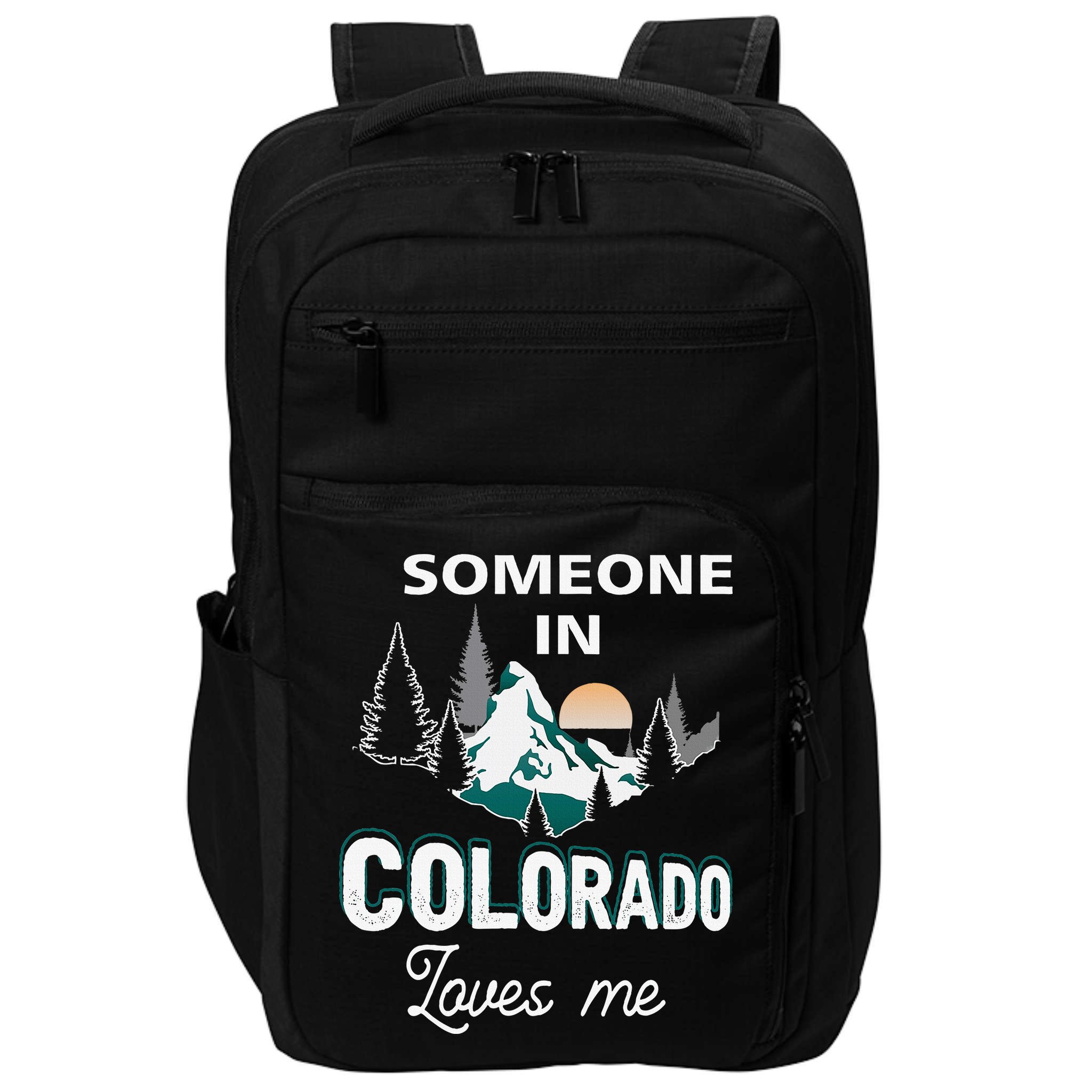 Someone In Colorado Loves Me Vintage Sunset Mountain Impact Tech Backpack