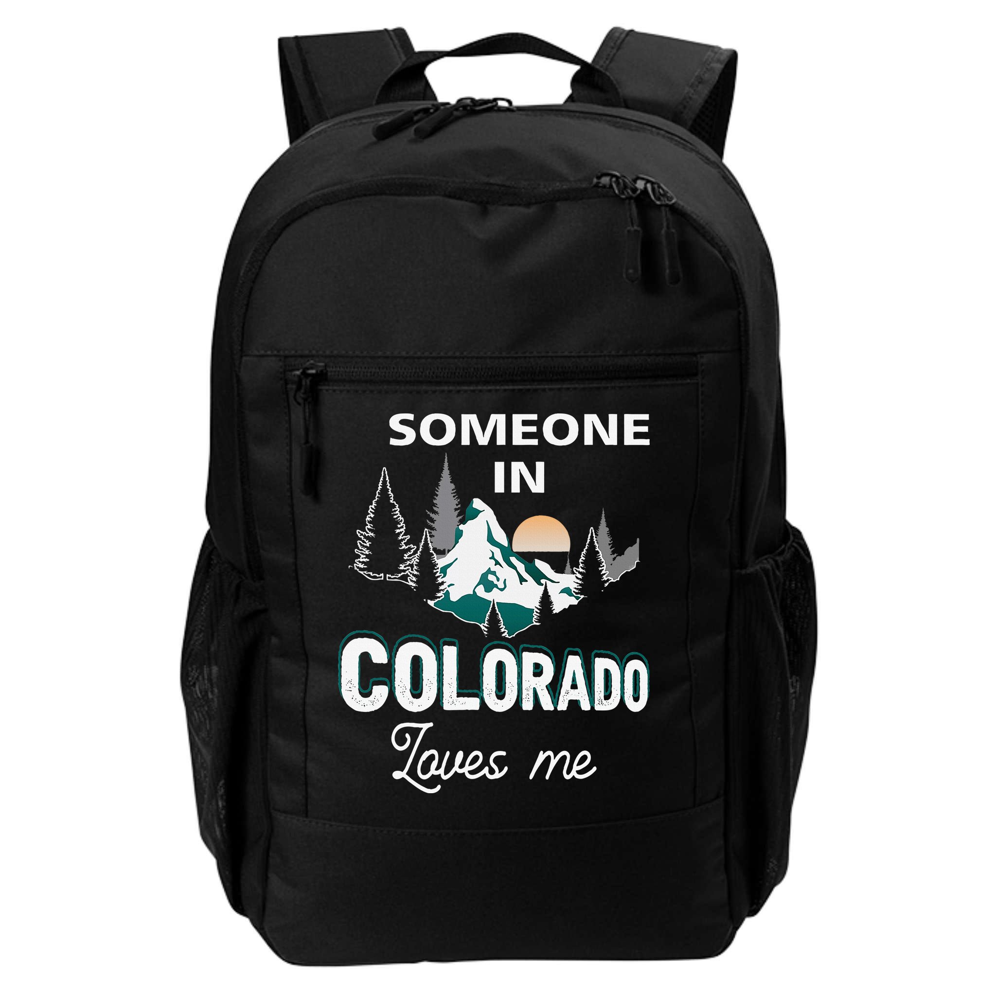 Someone In Colorado Loves Me Vintage Sunset Mountain Backpack