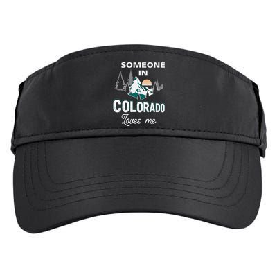 Someone In Colorado Loves Me Vintage Sunset Mountain Adult Drive Performance Visor