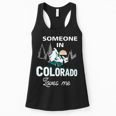 Someone In Colorado Loves Me Vintage Sunset Mountain Womens Tank Top