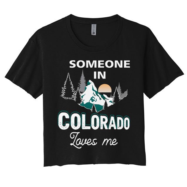 Someone In Colorado Loves Me Vintage Sunset Mountain Crop Top