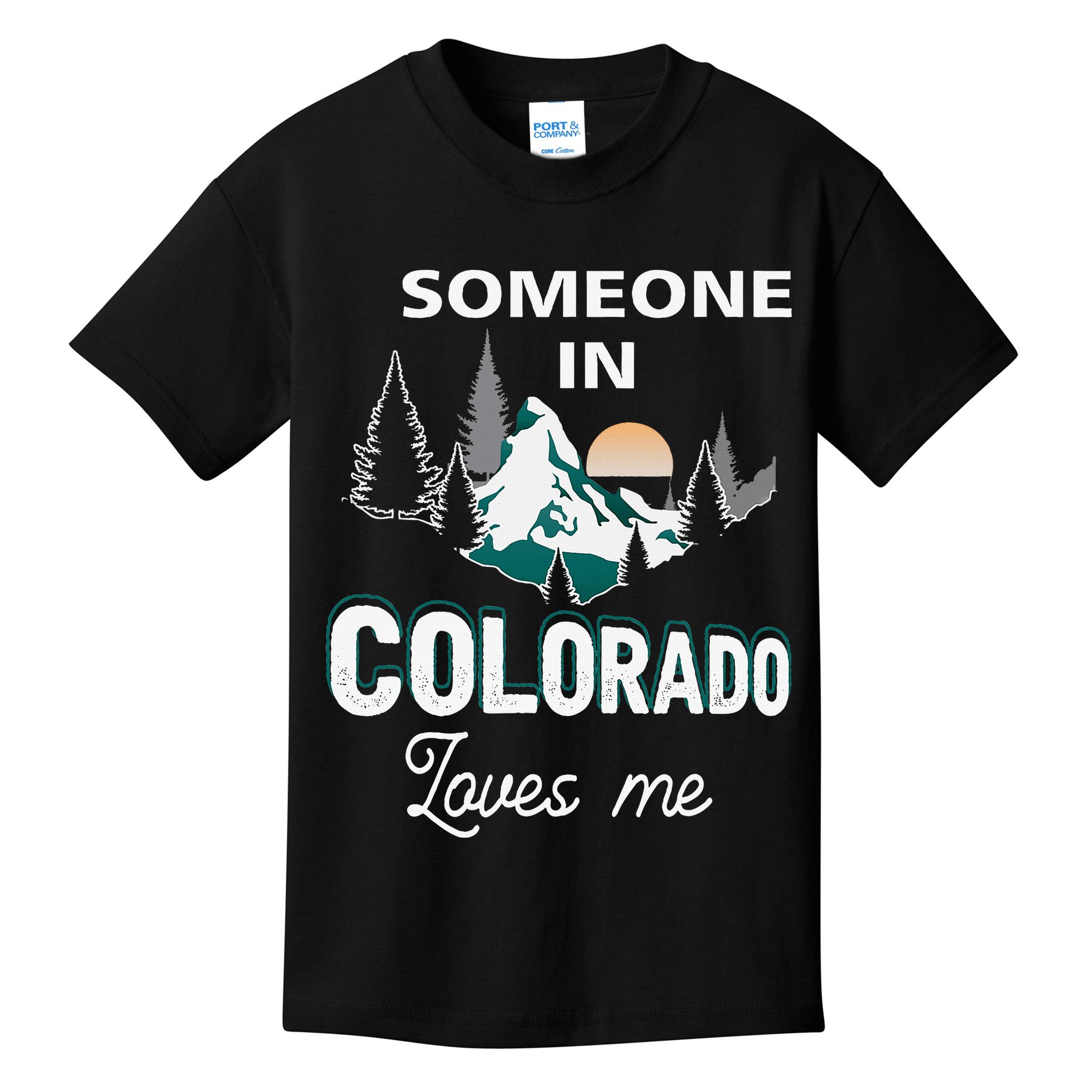 Someone In Colorado Loves Me Vintage Sunset Mountain Kids T-Shirt