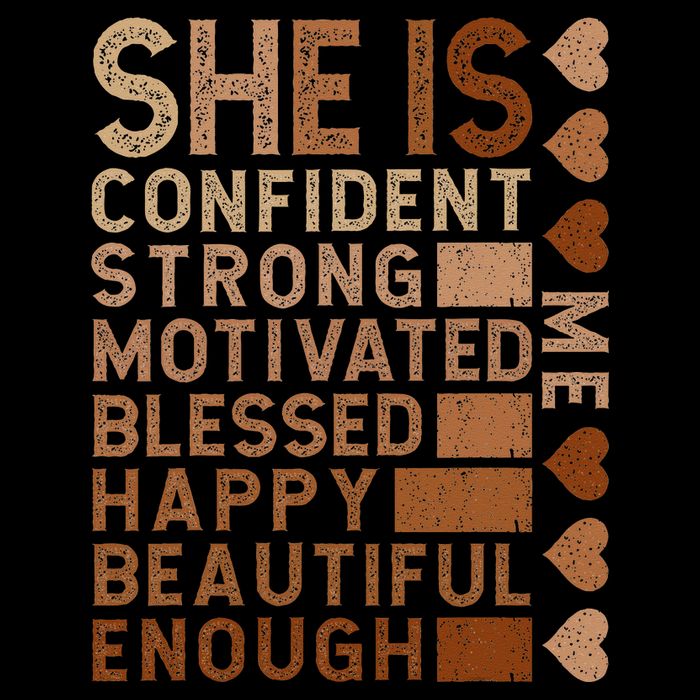 She Is Confident Strong Motivated Happy Beautiful Drawstring Bag