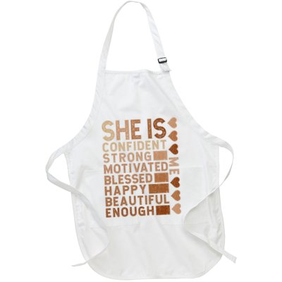 She Is Confident Strong Motivated Happy Beautiful Apron