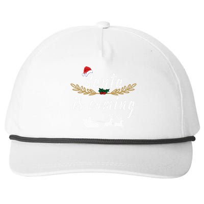 Santa Is Coming | Merry Christmas Snapback Five-Panel Rope Hat