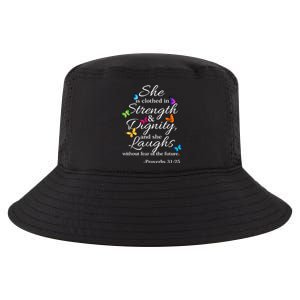 She Is Clothed Strength & Dignity Proverbs Cool Comfort Performance Bucket Hat