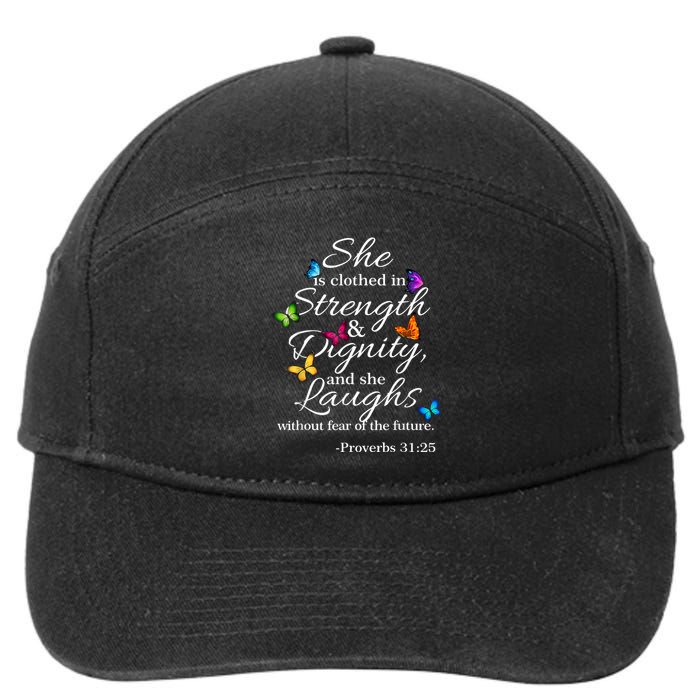 She Is Clothed Strength & Dignity Proverbs 7-Panel Snapback Hat