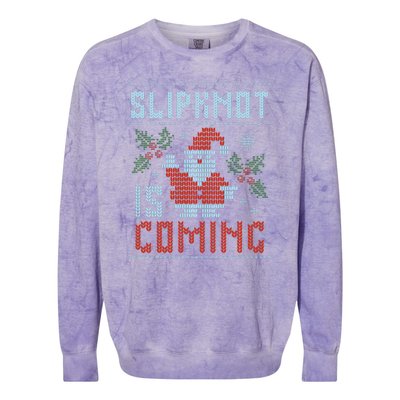 Santa Is Coming Colorblast Crewneck Sweatshirt