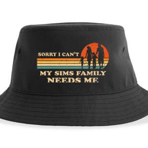 Sorry I Can't My Sims Family Needs Me Novelty Sarcastic Sustainable Bucket Hat