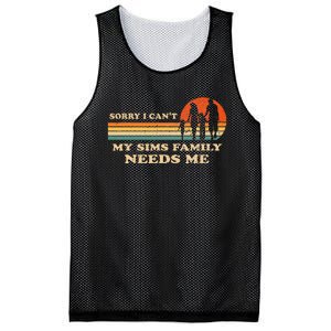 Sorry I Can't My Sims Family Needs Me Novelty Sarcastic Mesh Reversible Basketball Jersey Tank