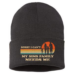 Sorry I Can't My Sims Family Needs Me Novelty Sarcastic Sustainable Knit Beanie