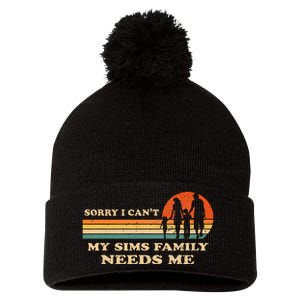 Sorry I Can't My Sims Family Needs Me Novelty Sarcastic Pom Pom 12in Knit Beanie