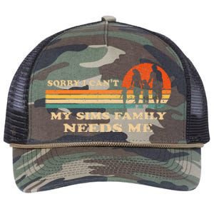 Sorry I Can't My Sims Family Needs Me Novelty Sarcastic Retro Rope Trucker Hat Cap