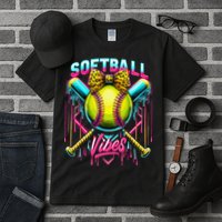 Softball Ice Cream Drip Coquette Bow Softball Vibes Tall T-Shirt