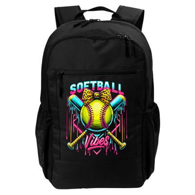 Softball Ice Cream Drip Coquette Bow Softball Vibes Backpack