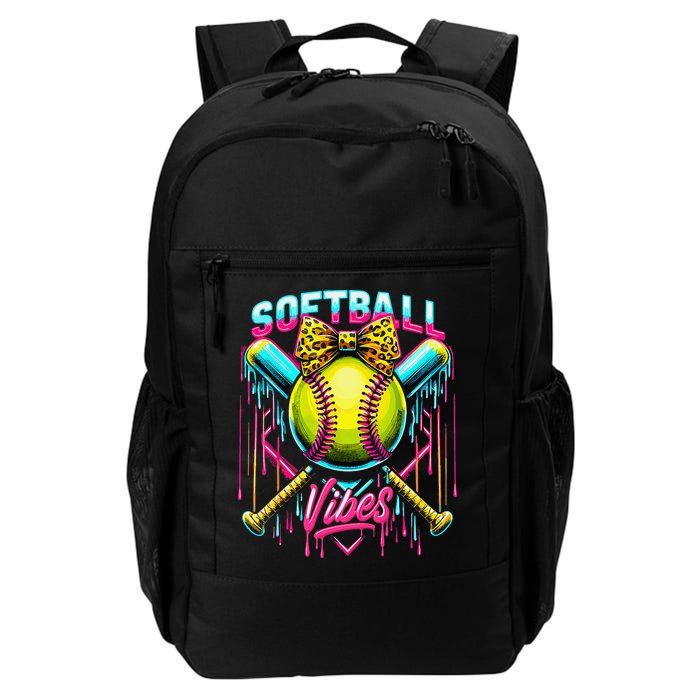 Softball Ice Cream Drip Coquette Bow Softball Vibes Backpack