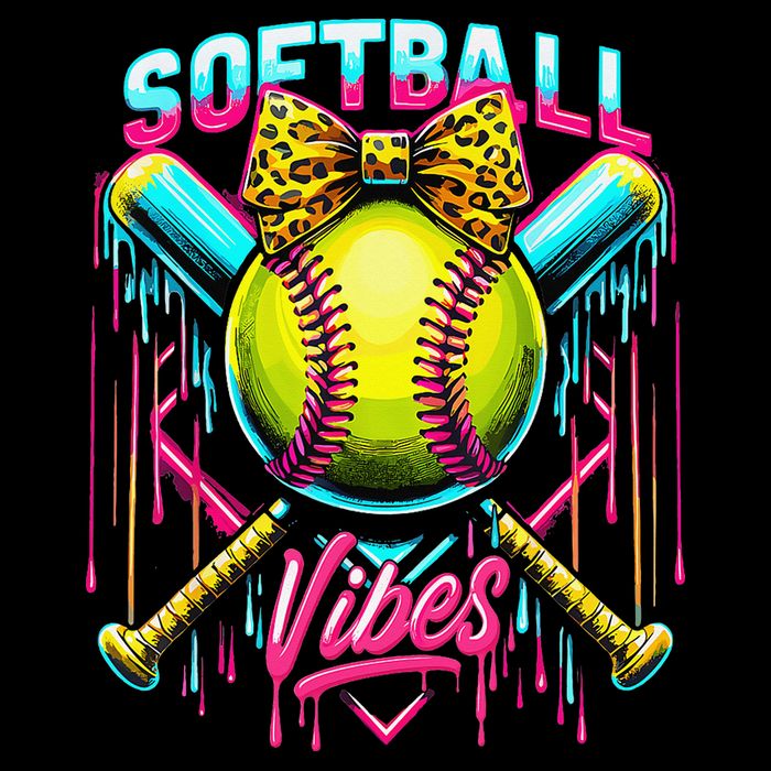 Softball Ice Cream Drip Coquette Bow Softball Vibes 16 in Basic Backpack