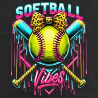 Softball Ice Cream Drip Coquette Bow Softball Vibes Large Microfiber Waffle Golf Towel