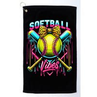 Softball Ice Cream Drip Coquette Bow Softball Vibes Golf Towel