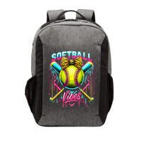 Softball Ice Cream Drip Coquette Bow Softball Vibes Vector Backpack