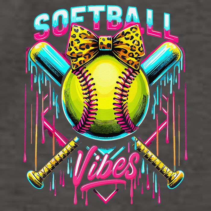 Softball Ice Cream Drip Coquette Bow Softball Vibes Vector Backpack