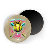 Softball Ice Cream Drip Coquette Bow Softball Vibes Magnet