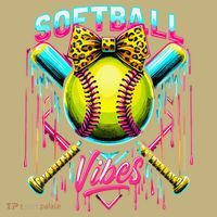 Softball Ice Cream Drip Coquette Bow Softball Vibes Magnet