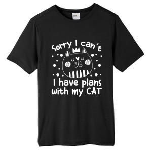 Sorry I Can't I Have Plans With My Cat Gift Tall Fusion ChromaSoft Performance T-Shirt