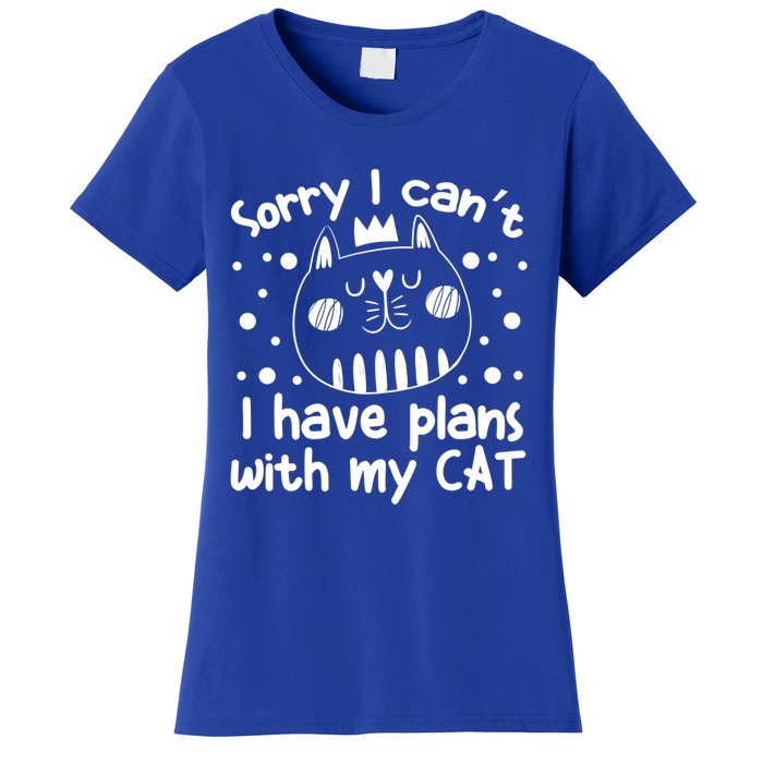 Sorry I Can't I Have Plans With My Cat Gift Women's T-Shirt